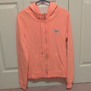 Victoria's Secret Pink Women's Hoodie (Orange/Coral In Color)